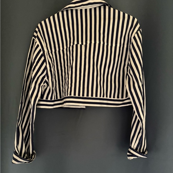 Cropped Striped Jacket by Favlux - Size Large - NWT - Picture 3 of 4